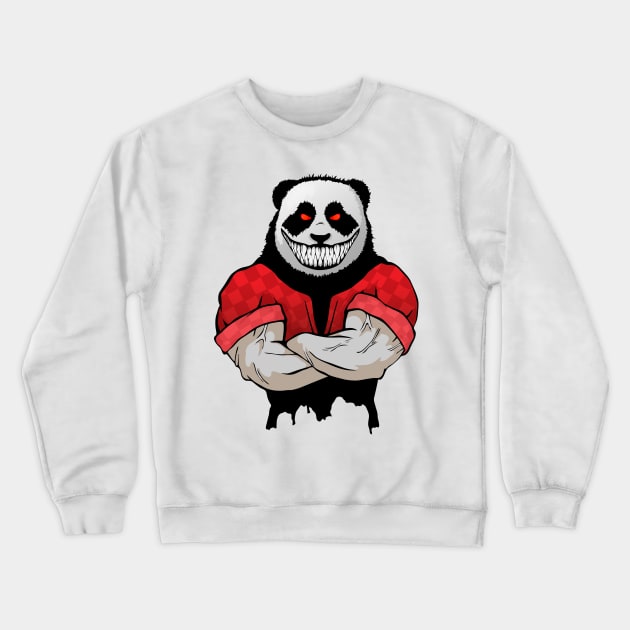 Evil panda with a terrible smile Crewneck Sweatshirt by MaksKovalchuk